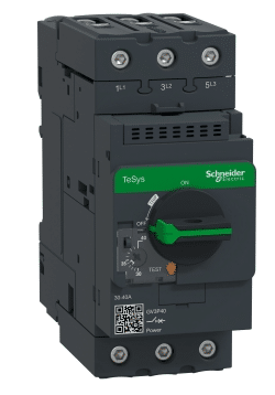 Guardamotor termomagnético TeSys mando rotativo. Cortesía de: Schneider Electric Argentina
