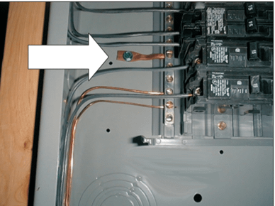 Lamina de cobre como puente de unión principal.